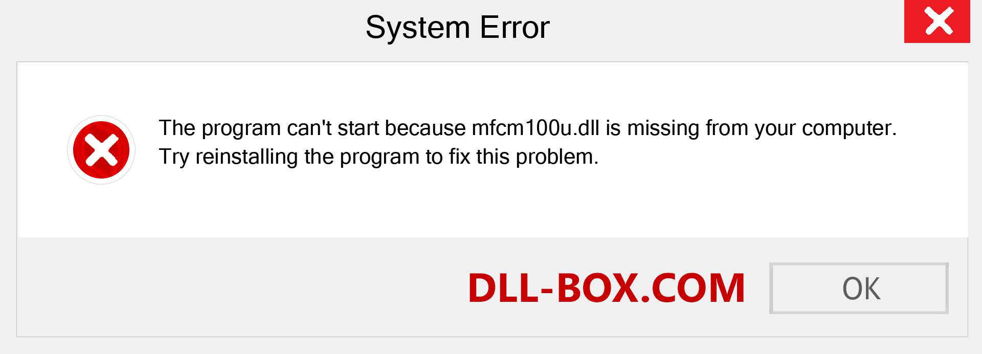  mfcm100u.dll file is missing?. Download for Windows 7, 8, 10 - Fix  mfcm100u dll Missing Error on Windows, photos, images