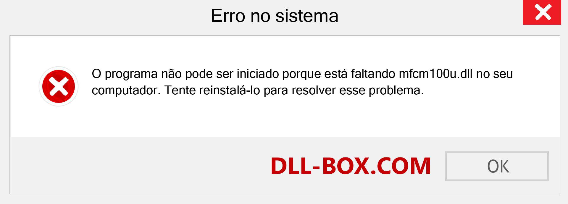 Arquivo mfcm100u.dll ausente ?. Download para Windows 7, 8, 10 - Correção de erro ausente mfcm100u dll no Windows, fotos, imagens